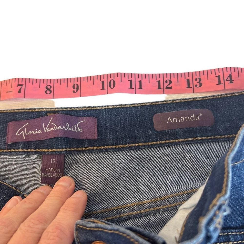 Gloria Vanderbilt Women's Dark Wash Amanda High-Rise Straight-Leg Jeans Size‎ 12 - Picture 7 of 10